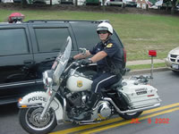 Patrol Officer Harwood on Hornell Police Department Motorcycle